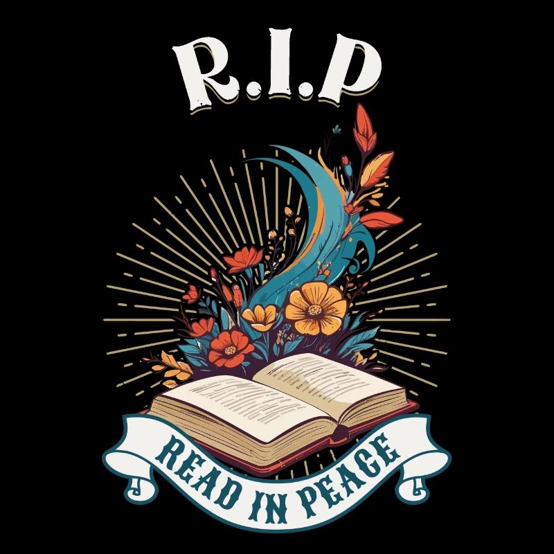 Funny Book Lover Design Reading in Peace