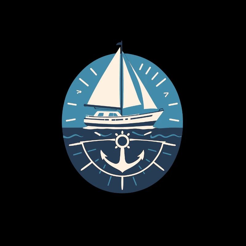äSegelboot Mit Anker Und Meer