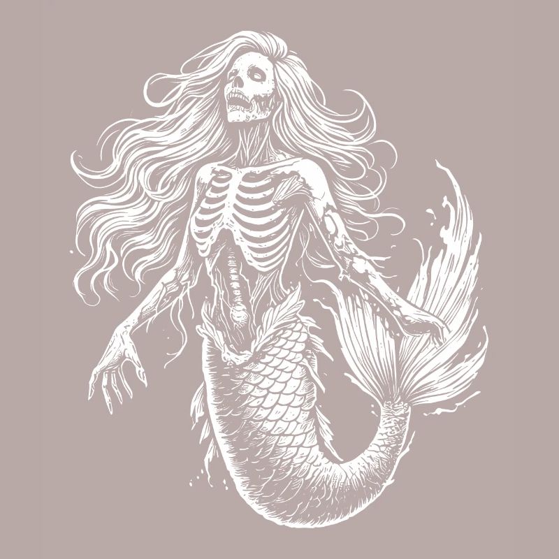 Squelette de zombie sirène