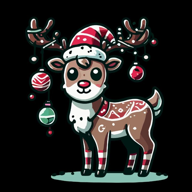 Merry Christmas Reindeer with Baubles