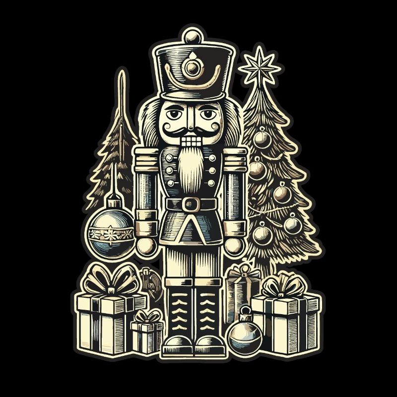 Christmas Nutcracker with Christmas Tree