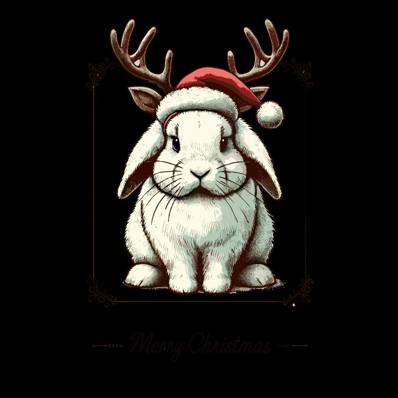 Mignon lapin style Noël