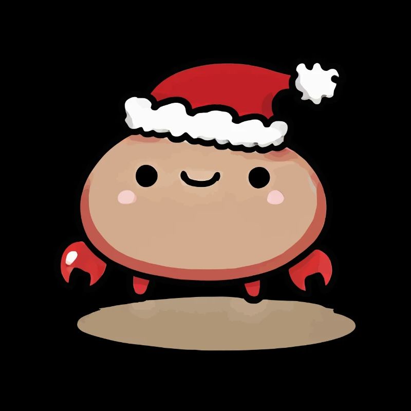 Niedliche Weihnachtskrabbe Mit Mütze