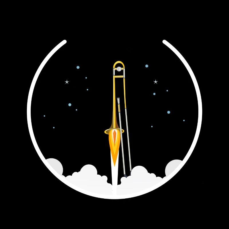 Trombone - Rocket, Funny Trombone Design