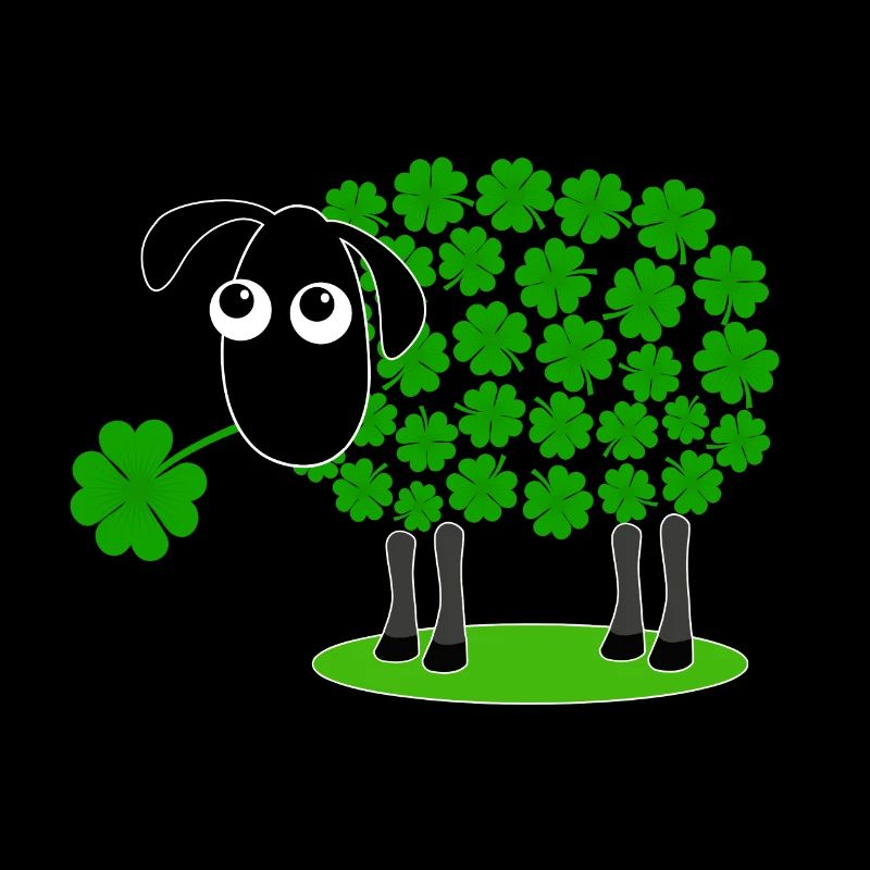 Mouton avec trèfle - cadeau de laine de trèfle