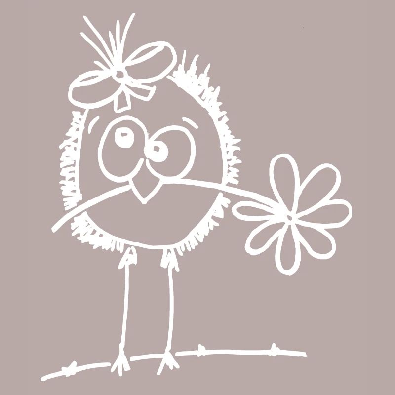 doux oiseau avec fleur dans le bec