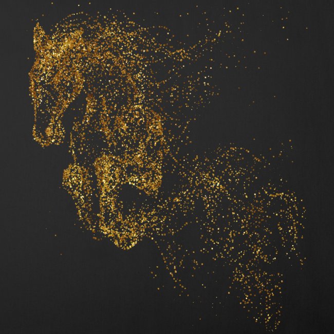 jumping horse gold - Sofakissenbezug 44 x 44 cm