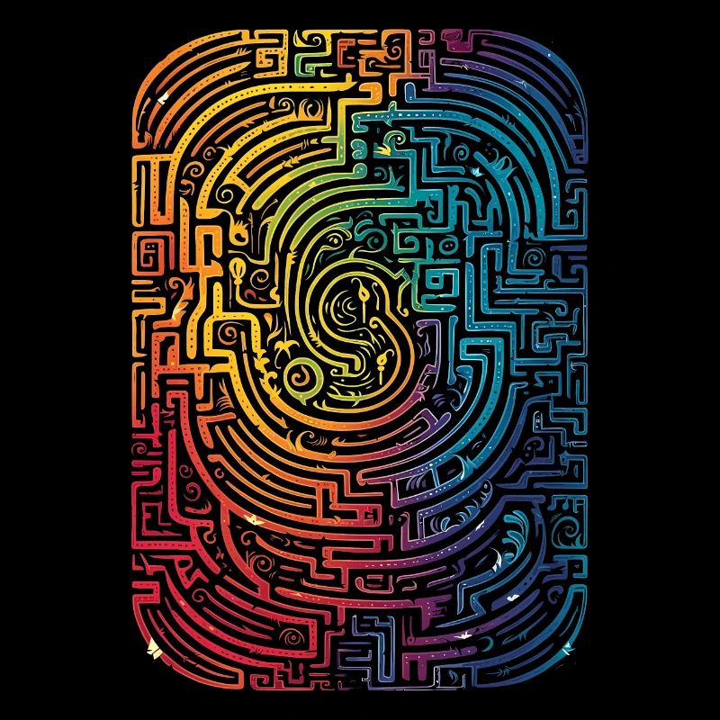 Cooles, surreales Regenbogen Retro Rohre Muster