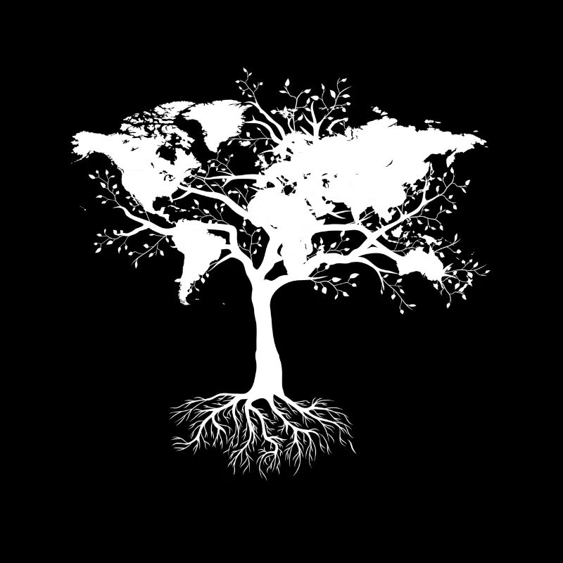 Tree with world map