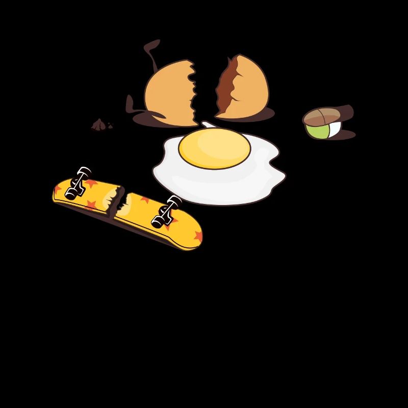 Opened skateboard egg