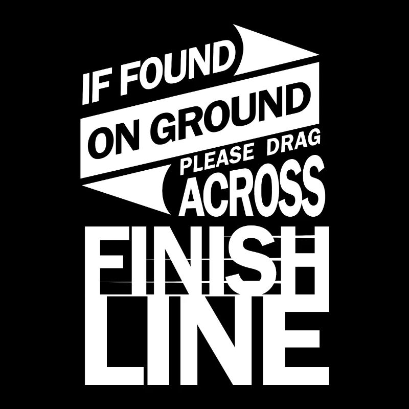 Please Drag across Finish Line marathon runner