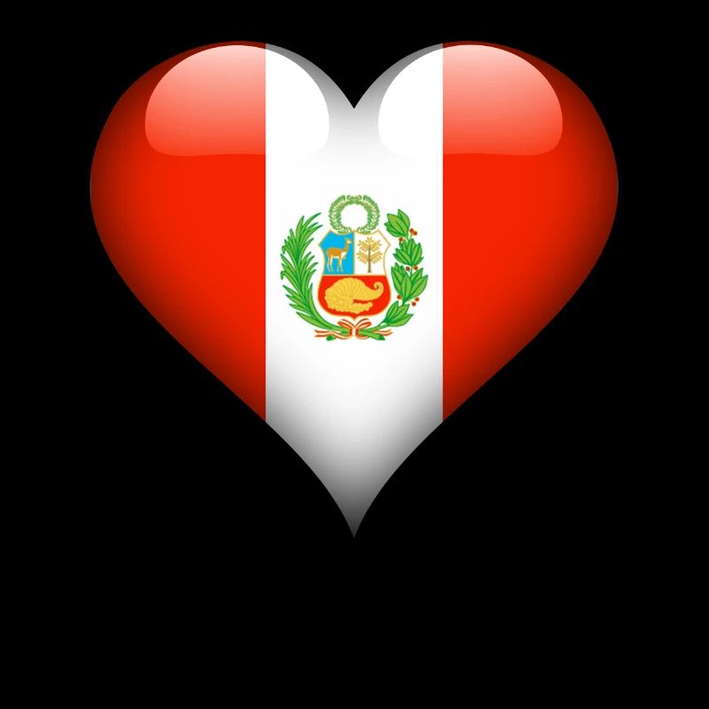 Drapeau péruvien coeur Pérou