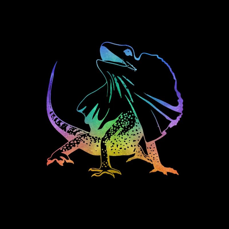 Collared Lizard Frilled Neck Lizard Outline