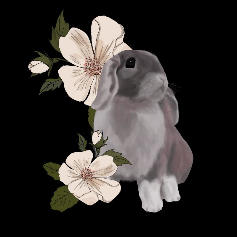 Lapin et fleur