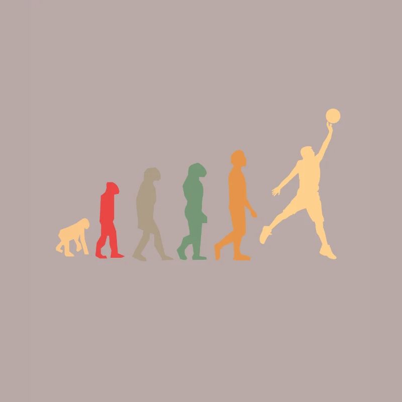 panier de basket vintage, retro evolution avec dunk