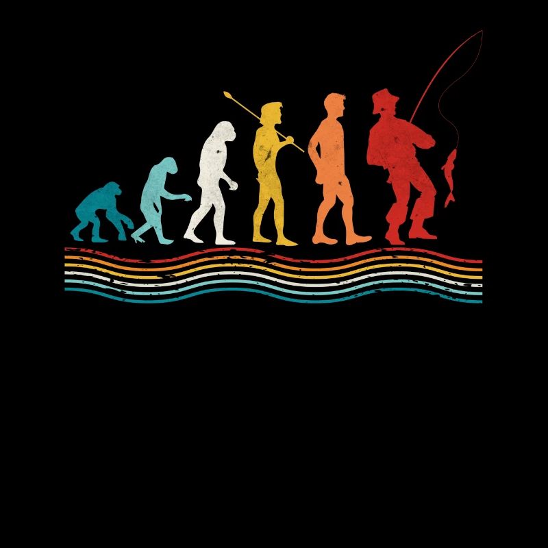 Évolution de la pêche du pêcheur humain drôle de pêcheur
