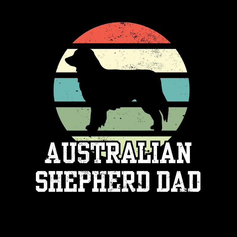 Australian Shepherd Dad I Retro Australian