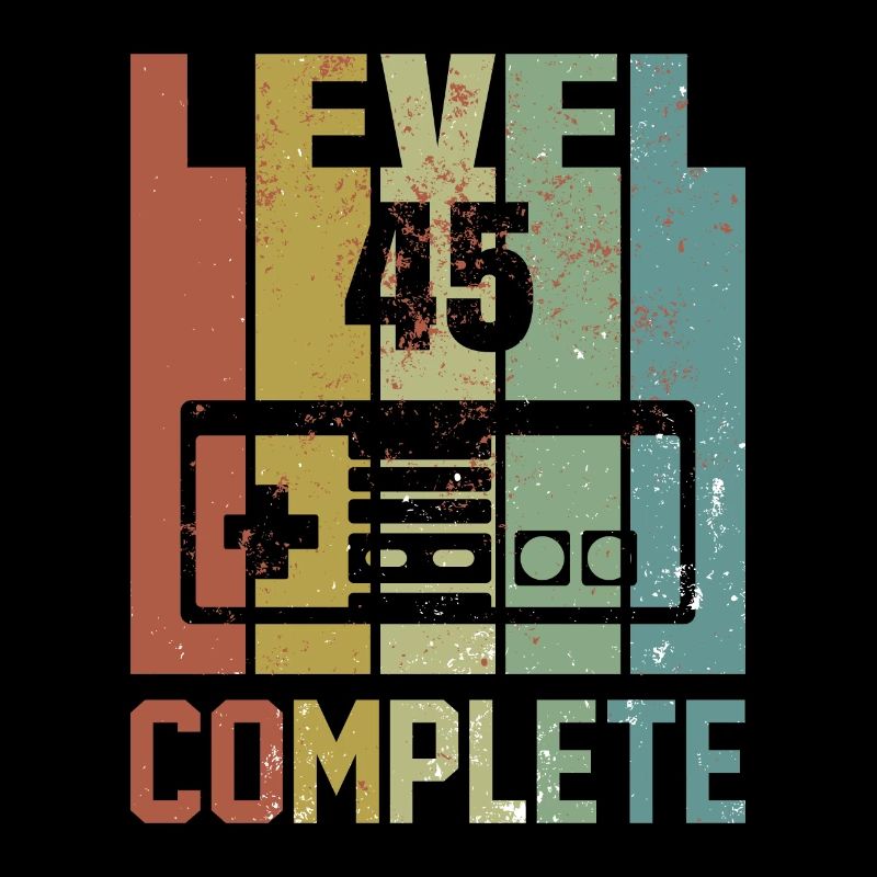 Level 45 complete Geburtstagsshirt Geschenk