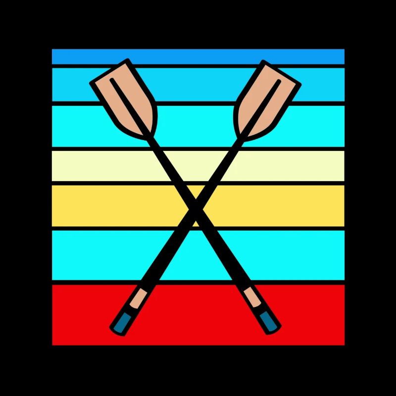 Retro Rowing Paddle Designs T-Shirt Present Gift