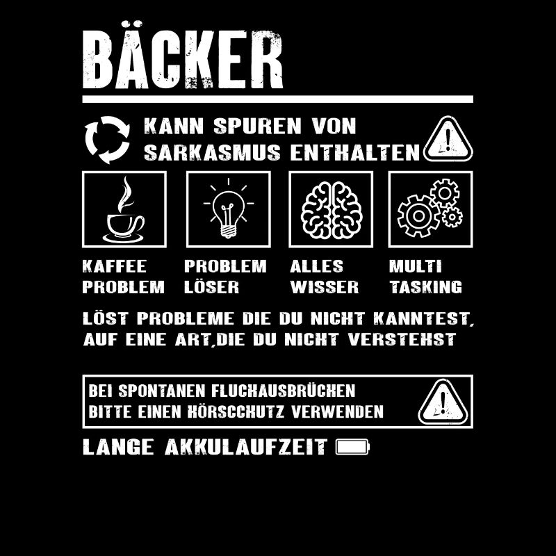 BÄCKER Spruch Beruf Sarkasmus Lustig Humor