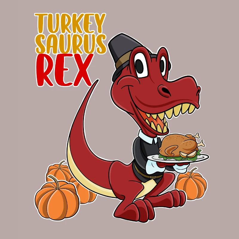 Turkey Saurus Rex I TRex Pilgrim Hat I Dinosaur