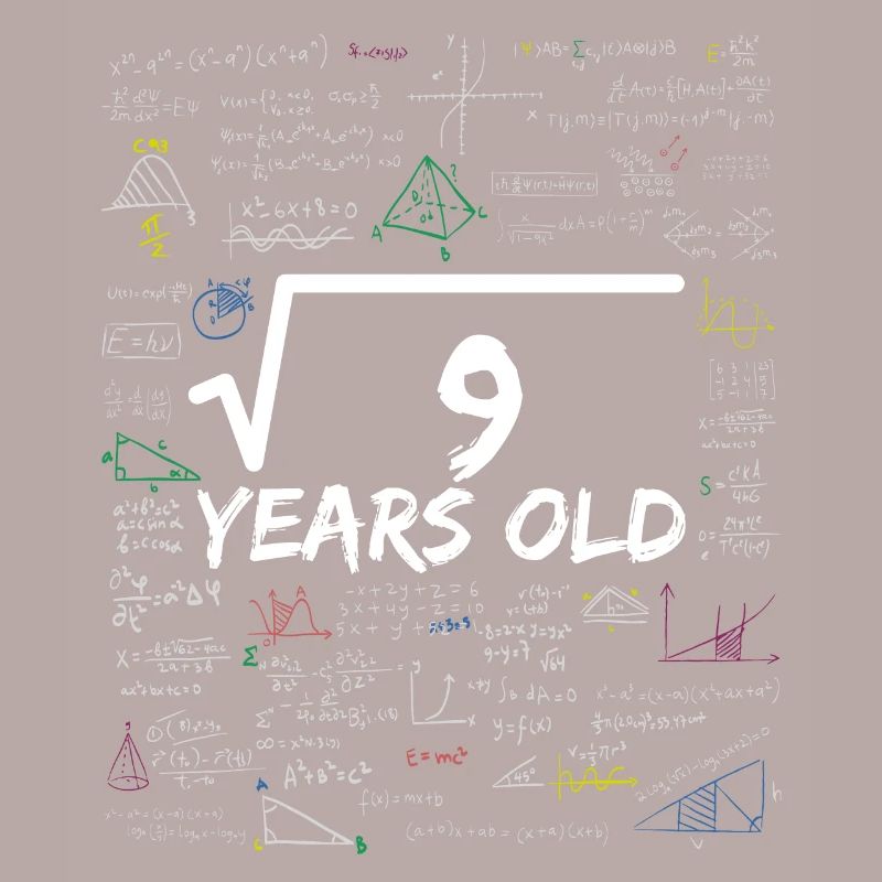 Square Root of 9 3RD Funny Math Birthday