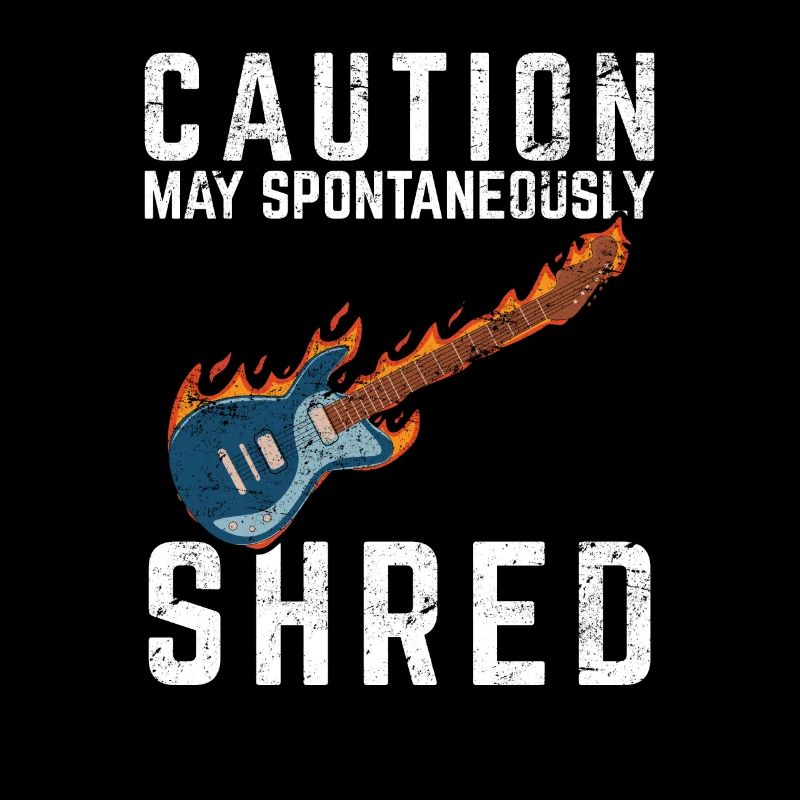 Caution May Spontaneously Shred Electric Guitar Pl