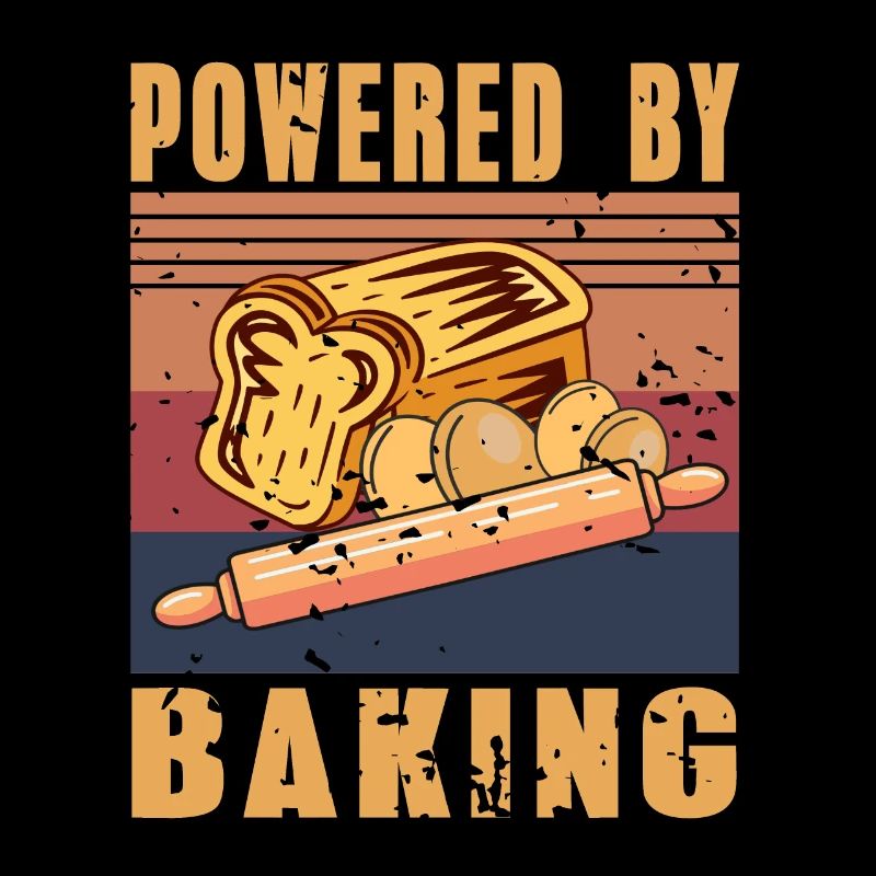 Retro Vintage Powered By Baking Cool Baker T-Shirt