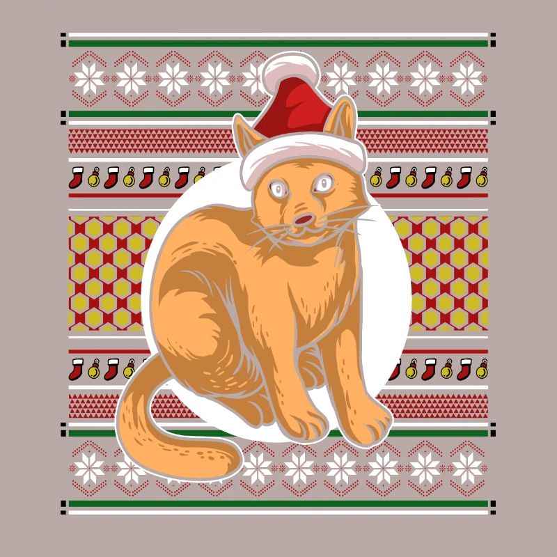 Moche pull de Noël Tshirt chat de Noël
