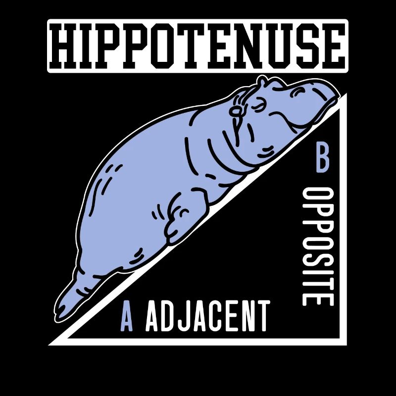 Hippotenuse Adjacent Hippopotamus Lover Hippo