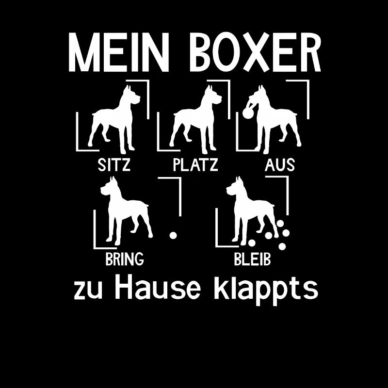 Mein Boxer Sitz Platz Aus Bleib Hundebesitzer