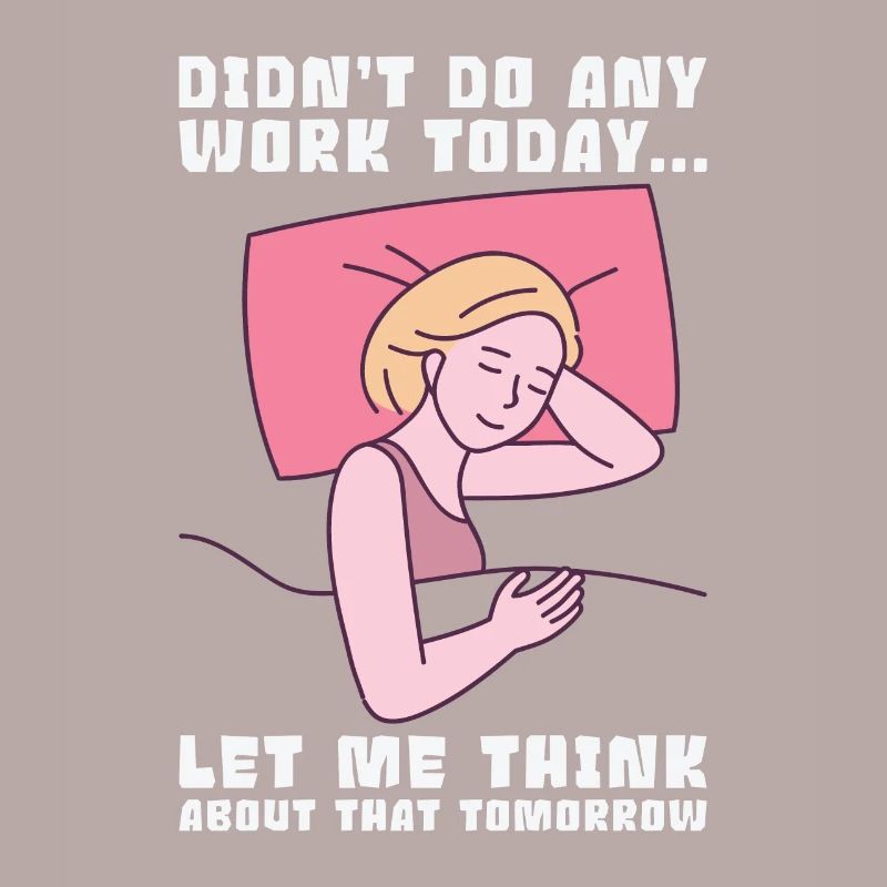 Procrastinator Work Sleeping Line Art Dessin