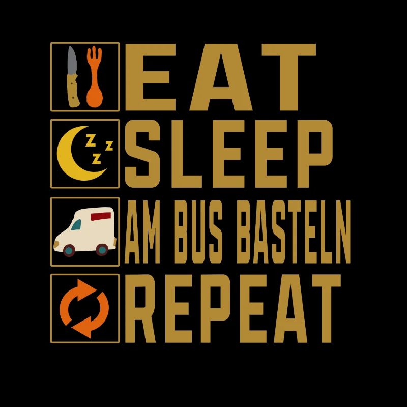 Camping Manger Dormir bricolage dans le bus Répéter