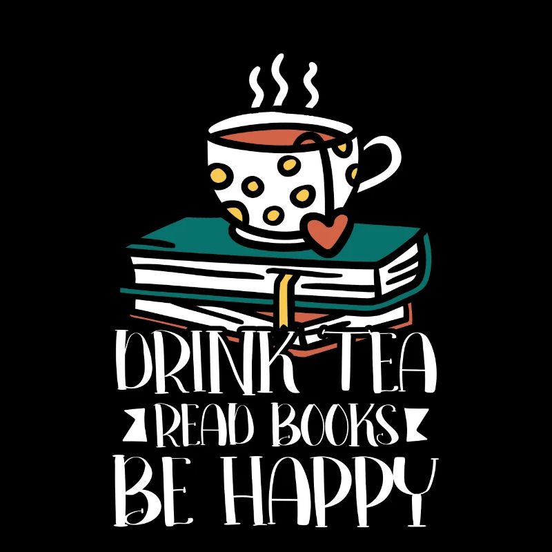 Tee Trinken Bücher Lesen Glücklich Sein