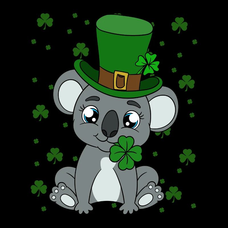 Niedlicher Koala mit Hut Saint Patrick's Day