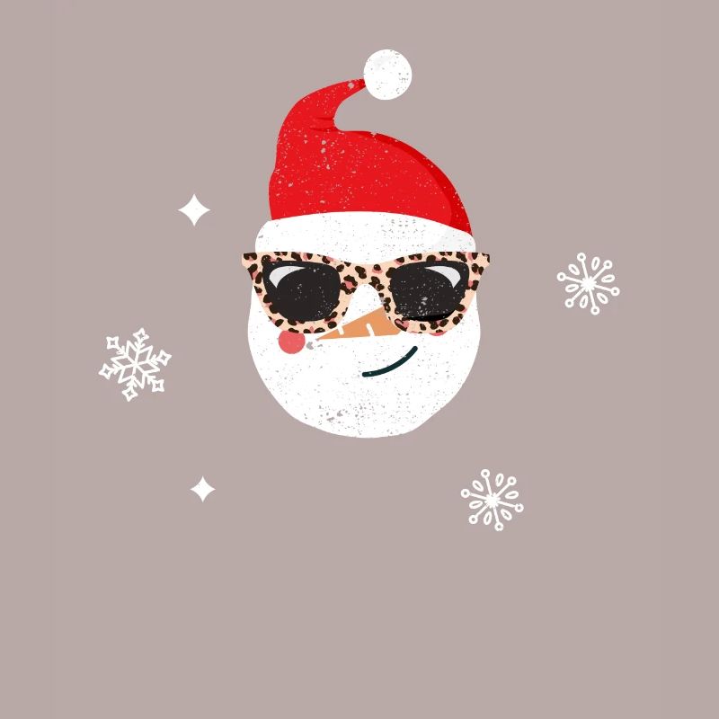 Funny Christmas Snowman Face Leopard