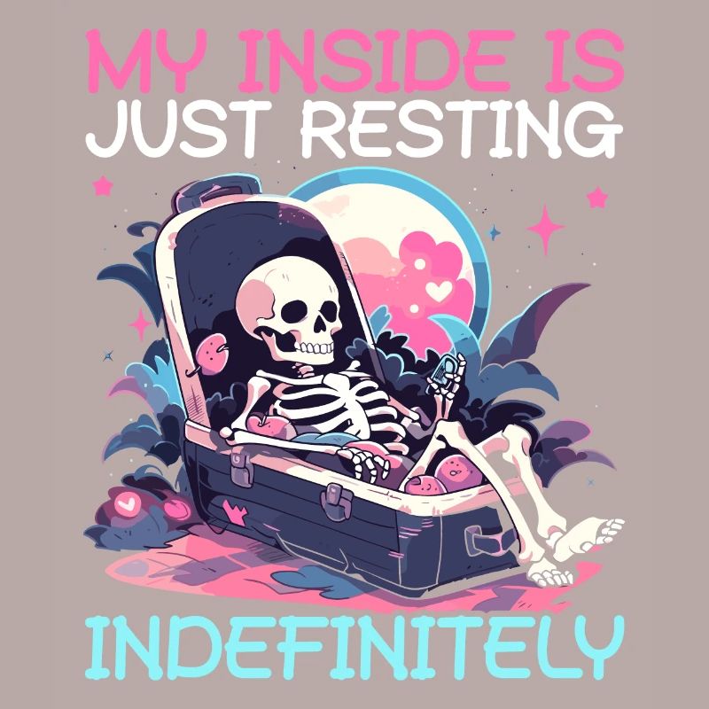 Dead Inside Sarcastic Gothic Skeleton Halloween