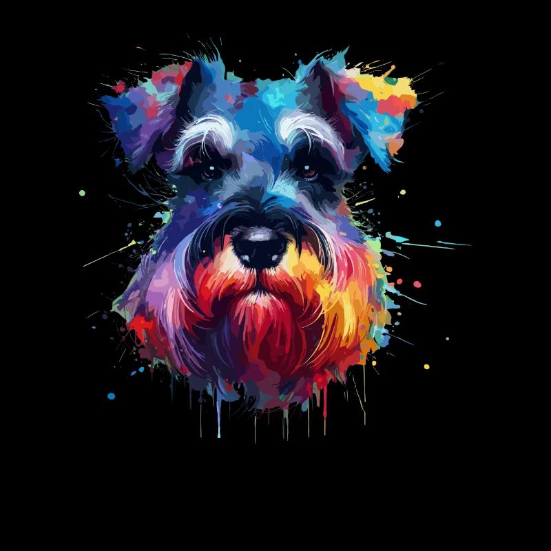 Éclaboussures colorées Schnauzer géant Schnauzers