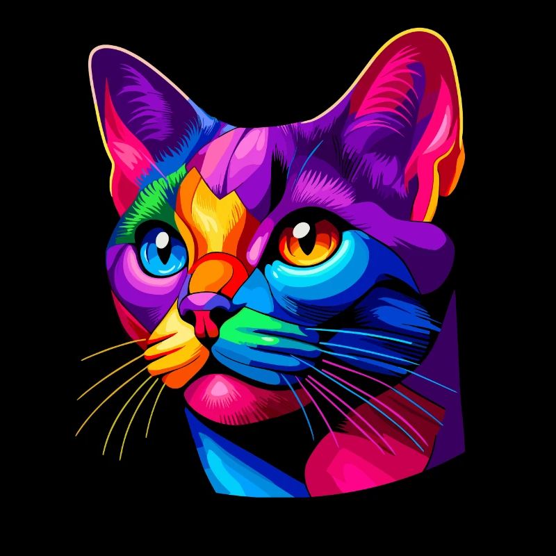 Chat Bombay Pop Art coloré
