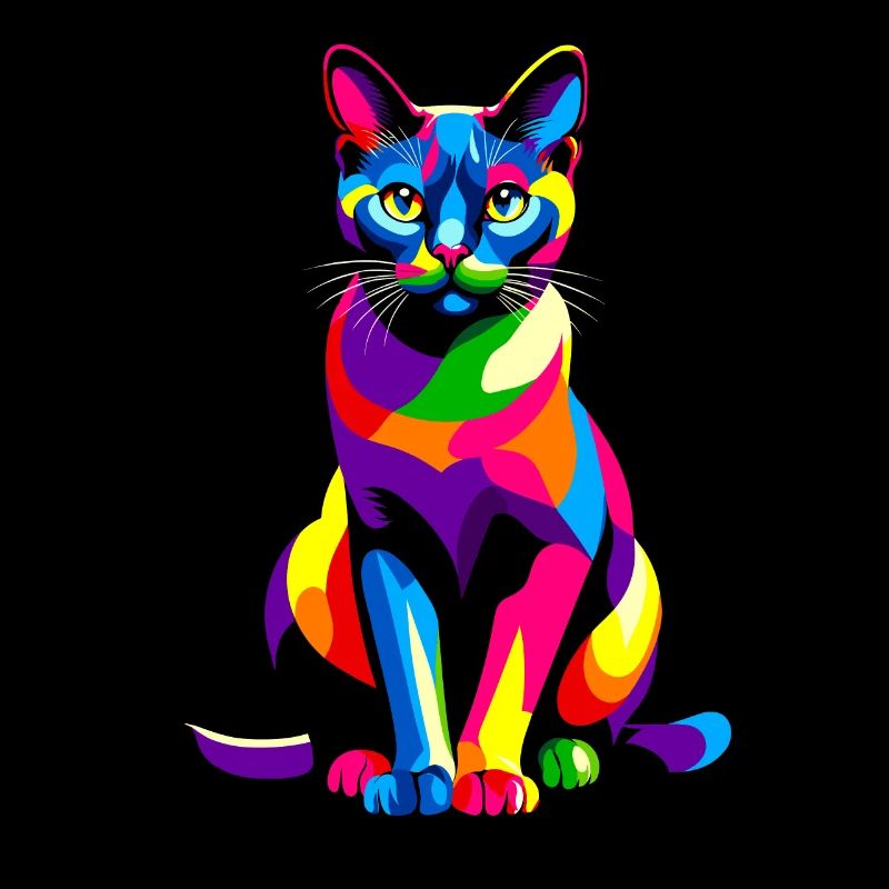 Chat Bombay Pop Art coloré