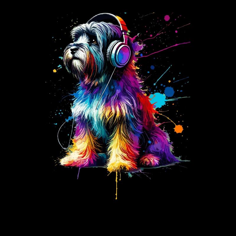 Bunte Splash Art Kopfhörer Tibetan Terrier