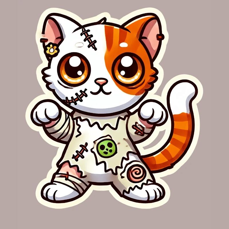Süßes Zombie Katze Halloween Kostüm Süßes oder Saures!