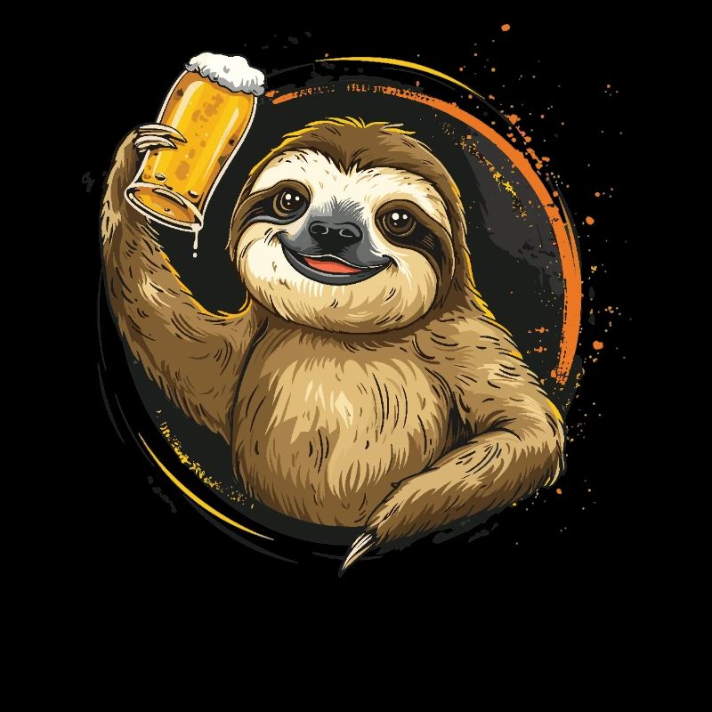 Faultier Bier Biertrinker