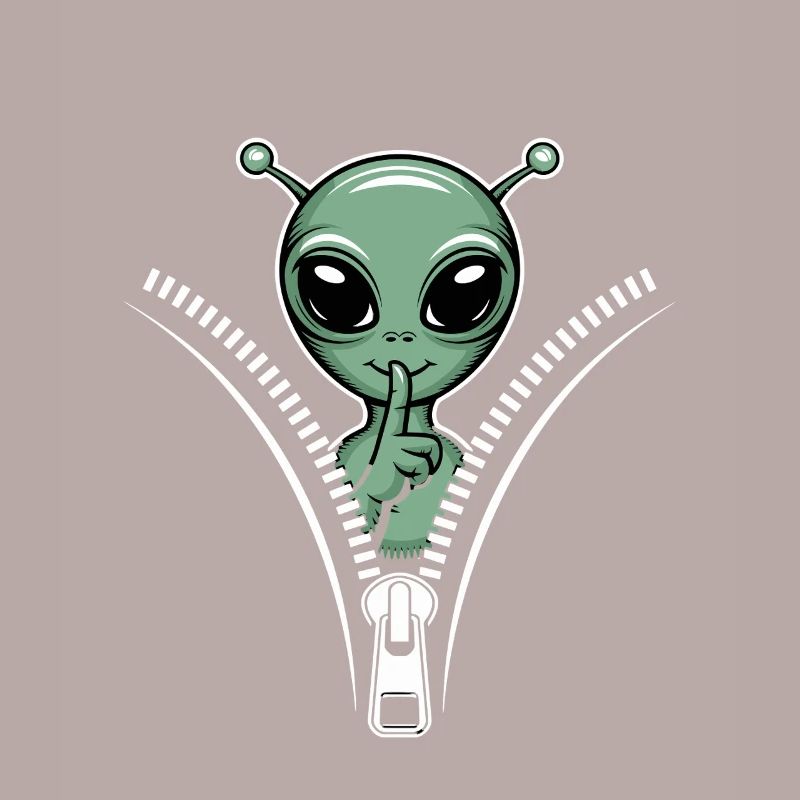 Drôle d’extraterrestre avec conception de fermeture éclair