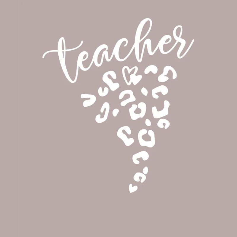 Teacher Leopard Heart Design for Educators