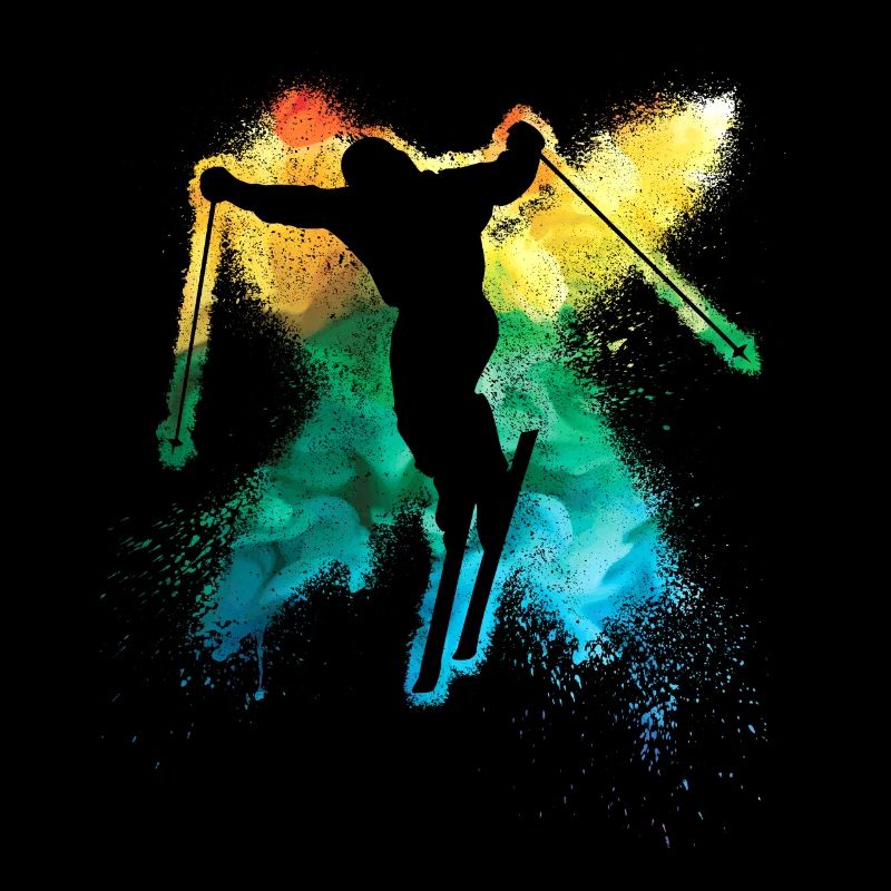 cool freeskiing winter holiday colored ski