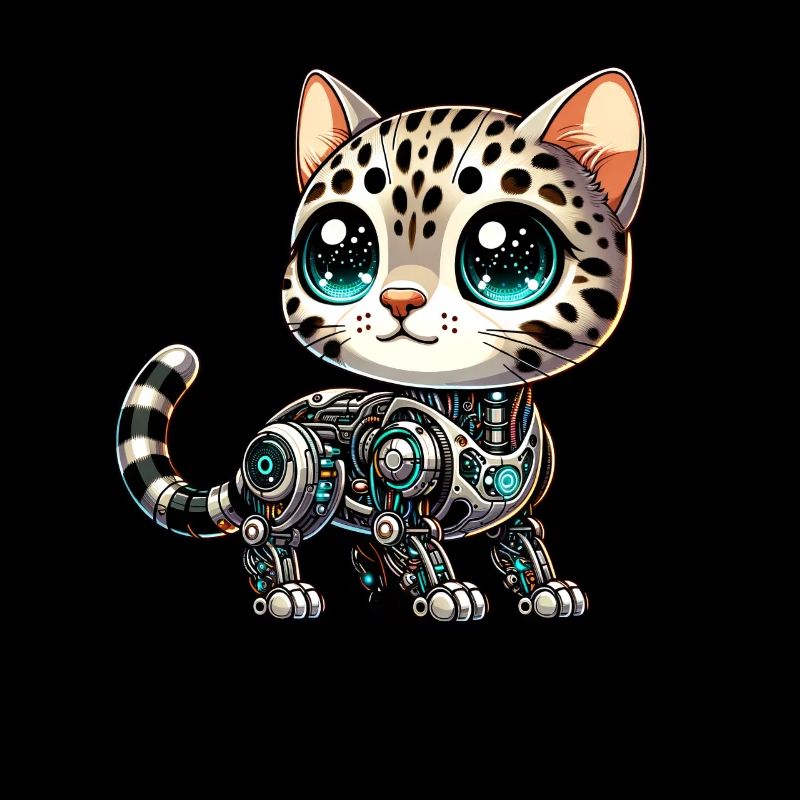 Bengal Cat Robot Cyborg Cartoon