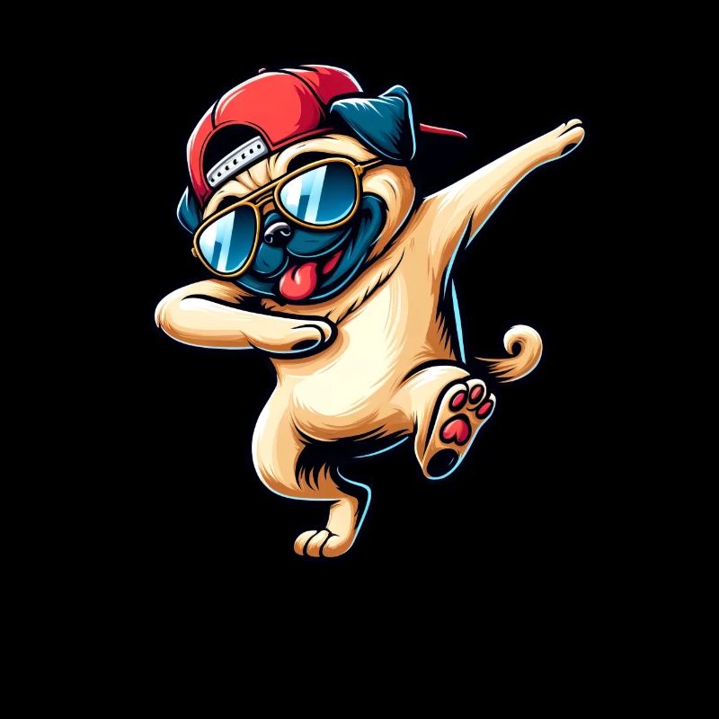 Tanzender Mops Dabbing Pose Stylisch