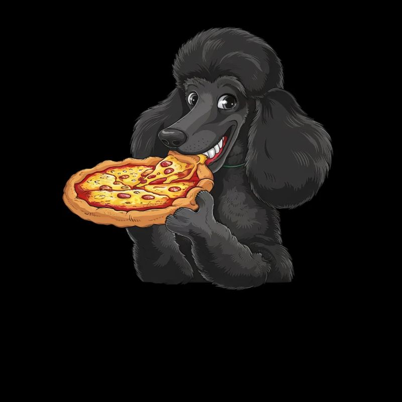 Schwarzer Pudel Pizza Comic
