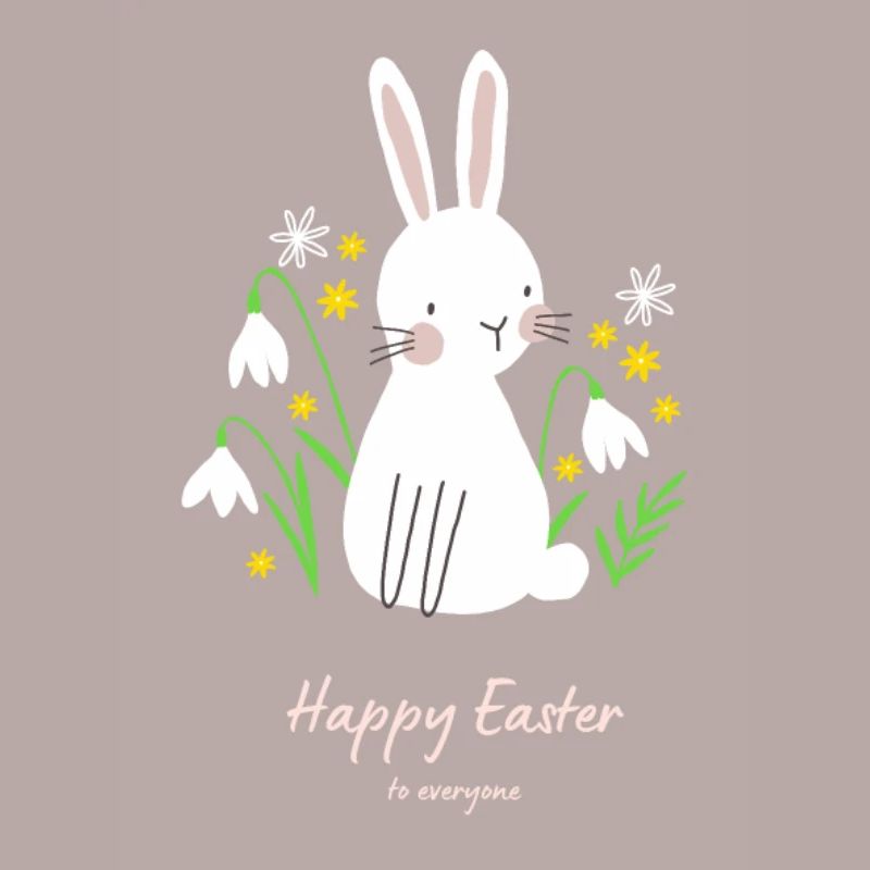 Joyeuses Pâques Lapin mignon